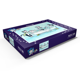 Darstellung des Puzzle Motivs Kater Jacob - Baden macht Spaß! - Puzzleteile: 500