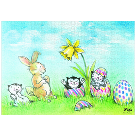 Darstellung des Puzzle-Motivs Kater Jacob - Der Osterhase ist da! – Puzzleteile: 1000