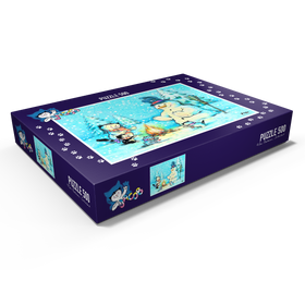 Darstellung des Puzzle Motivs Kater Jacob - Der Schneemann - Puzzleteile: 500