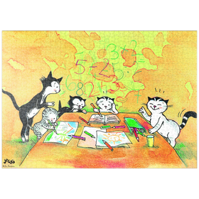 Darstellung des Puzzle-Motivs Kater Jacob - Die Fleissigen – Puzzleteile: 1000