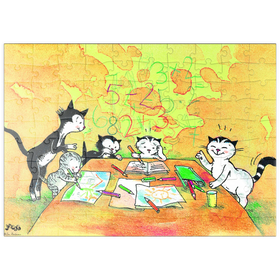 Darstellung des Puzzle Motivs Kater Jacob - Die Fleissigen - Puzzleteile: 100