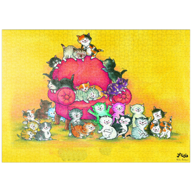Darstellung des Puzzle-Motivs Kater Jacob - Eine große Familie – Puzzleteile: 1000