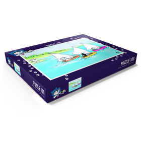 Darstellung des Puzzle Motivs Kater Jacob - Mit vollen Segeln! - Puzzleteile: 100