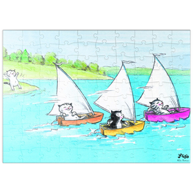 Darstellung des Puzzle Motivs Kater Jacob - Mit vollen Segeln! - Puzzleteile: 100