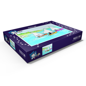 Darstellung des Puzzle Motivs Kater Jacob - Mit vollen Segeln! - Puzzleteile: 500