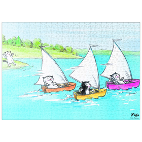 Darstellung des Puzzle Motivs Kater Jacob - Mit vollen Segeln! - Puzzleteile: 500