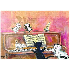 Darstellung des Puzzle-Motivs Kater Jacob - Wir machen Musik! – Puzzleteile: 1000