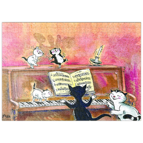 Darstellung des Puzzle Motivs Kater Jacob - Wir machen Musik! - Puzzleteile: 500