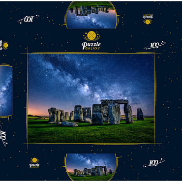 Die Milchstraße über Stonehenge, Amesbury, England 100 Puzzle Schachtel 3D Modell