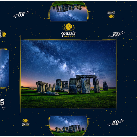 Die Milchstraße über Stonehenge, Amesbury, England 100 Puzzle Schachtel 3D Modell