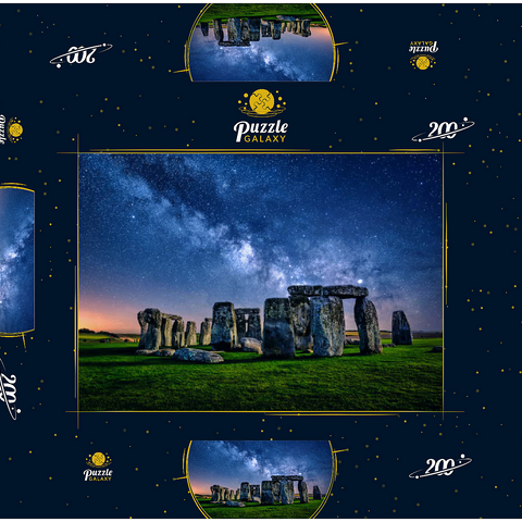 Die Milchstraße über Stonehenge, Amesbury, England 200 Puzzle Schachtel 3D Modell