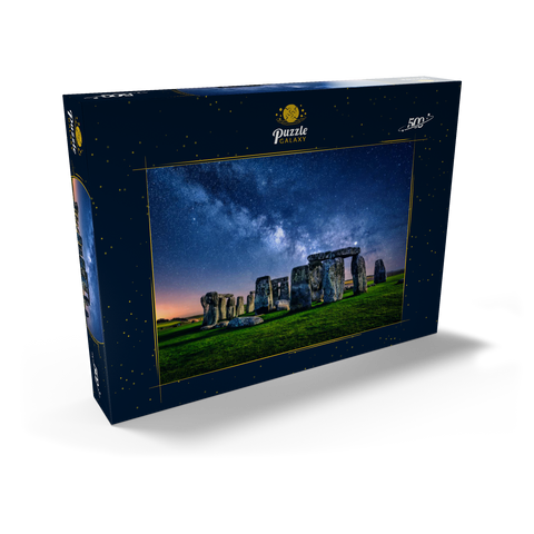 Die Milchstraße über Stonehenge, Amesbury, England 500 Puzzle Schachtel Ansicht2