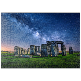 Darstellung des Puzzle-Motivs Die Milchstraße über Stonehenge, Amesbury, England – Puzzleteile: 500