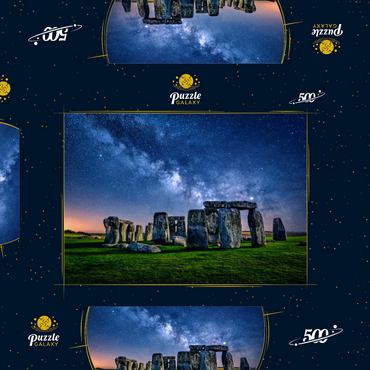 Die Milchstraße über Stonehenge, Amesbury, England 500 Puzzle Schachtel 3D Modell
