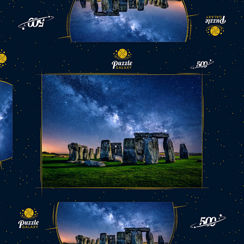 Die Milchstraße über Stonehenge, Amesbury, England 500 Puzzle Schachtel 3D Modell