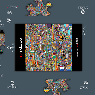 r/place Pixel War 04.2022 - Complete Artwork 1000 Puzzle Schachtel 3D Modell