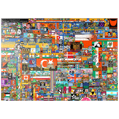 puzzleplate r/place Pixel War 04.2022 - Extreme Size, Part 1/6 for collage 1000 Puzzle