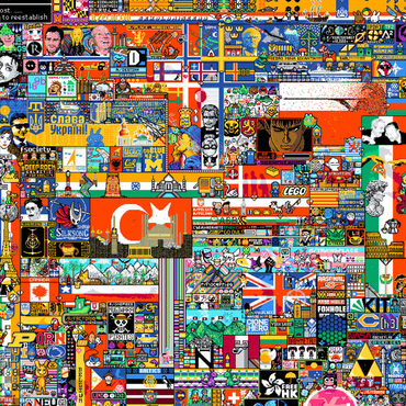 r/place Pixel War 04.2022 - Extreme Size, Part 1/6 for collage 1000 Puzzle 3D Modell