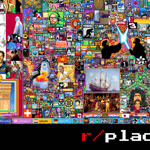 r/place Pixel War 04.2022 - Extreme Size, Part 5/6 for collage 1000 Puzzle 3D Modell