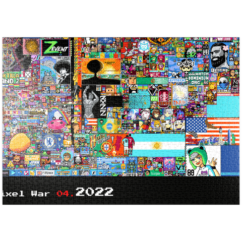 puzzleplate r/place Pixel War 04.2022 - Extreme Size, Part 6/6 for collage 1000 Puzzle