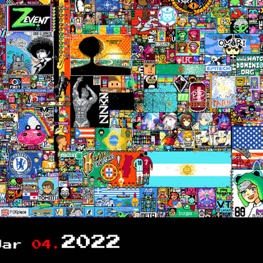 r/place Pixel War 04.2022 - Extreme Size, Part 6/6 for collage 1000 Puzzle 3D Modell