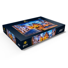 Alternative Darstellung des Puzzle-Motivs Rothenburg ob der Tauber bei Nacht, Romantische Straße in Bayern, Deutschland – Puzzleteile: 1000
