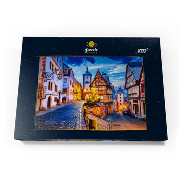 Rothenburg ob der Tauber bei Nacht, Romantische Straße in Bayern, Deutschland 1000 Puzzle Schachtel Ansicht3