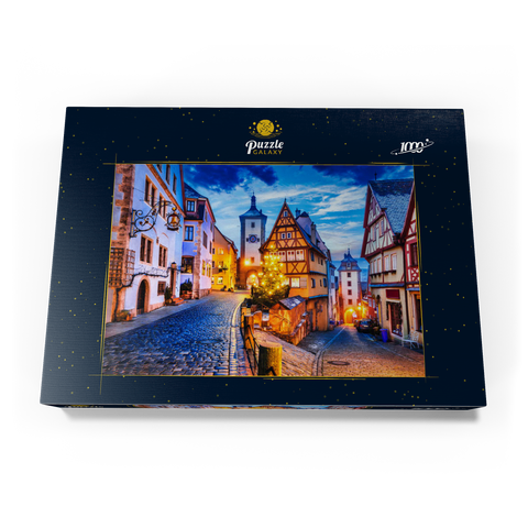 Rothenburg ob der Tauber bei Nacht, Romantische Straße in Bayern, Deutschland 1000 Puzzle Schachtel Ansicht3