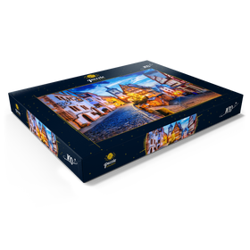 Darstellung des Puzzle Motivs Rothenburg ob der Tauber bei Nacht, Romantische Straße in Bayern, Deutschland - Puzzleteile: 100