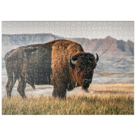 Darstellung des Puzzle-Motivs Amerikanischer Bison in South Dakota – Puzzleteile: 500