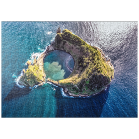Darstellung des Puzzle Motivs Insel Vila Franca do Campo, Insel Sao Miguel, Azoren, Portugal - Puzzleteile: 1000