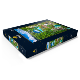 Darstellung des Puzzle Motivs Plitvice, Kroatien - Panoramablick auf die wunderschönen Wasserfälle der Plitvicer Seen - Puzzleteile: 200