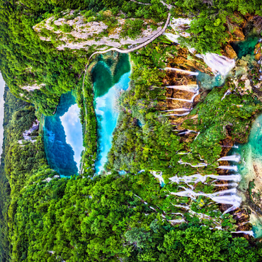 Plitvice, Kroatien - Panoramablick auf die wunderschönen Wasserfälle der Plitvicer Seen 200 Puzzle 3D Modell