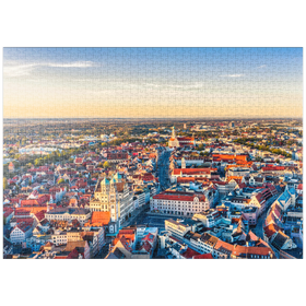 Darstellung des Puzzle-Motivs Stadt Augsburg von oben – Puzzleteile: 1000