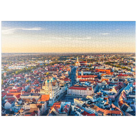 puzzleplate Stadt Augsburg von oben 1000 Puzzle