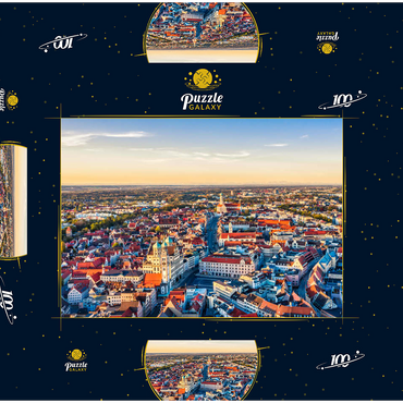 Stadt Augsburg von oben 100 Puzzle Schachtel 3D Modell