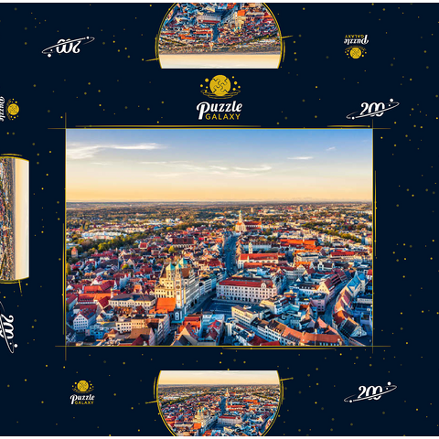 Stadt Augsburg von oben 200 Puzzle Schachtel 3D Modell