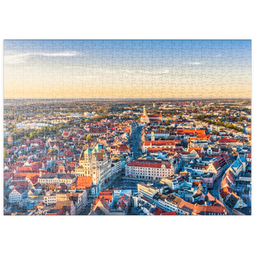 puzzleplate Stadt Augsburg von oben 500 Puzzle