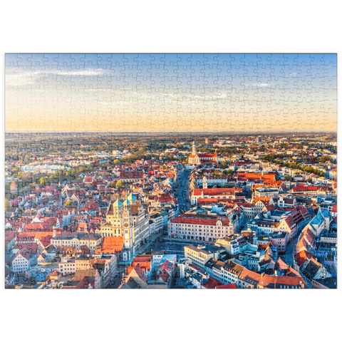 puzzleplate Stadt Augsburg von oben 500 Puzzle