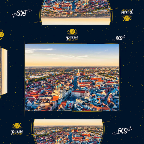 Stadt Augsburg von oben 500 Puzzle Schachtel 3D Modell