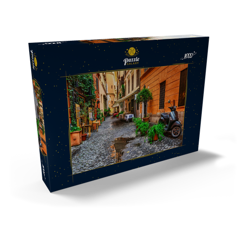 Blick auf eine alte, enge Straße in Rom, Italien 1000 Puzzle Schachtel Ansicht2