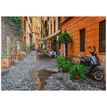 puzzleplate Blick auf eine alte, enge Straße in Rom, Italien 1000 Puzzle