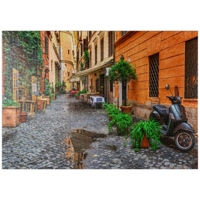 Darstellung des Puzzle Motivs Blick auf eine alte, enge Straße in Rom, Italien - Puzzleteile: 1000