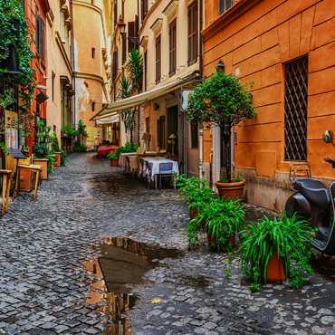 Blick auf eine alte, enge Straße in Rom, Italien 100 Puzzle 3D Modell