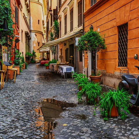 Blick auf eine alte, enge Straße in Rom, Italien 200 Puzzle 3D Modell