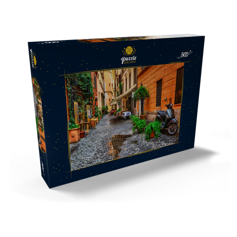 Blick auf eine alte, enge Straße in Rom, Italien 500 Puzzle Schachtel Ansicht2