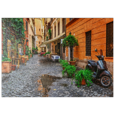 puzzleplate Blick auf eine alte, enge Straße in Rom, Italien 500 Puzzle