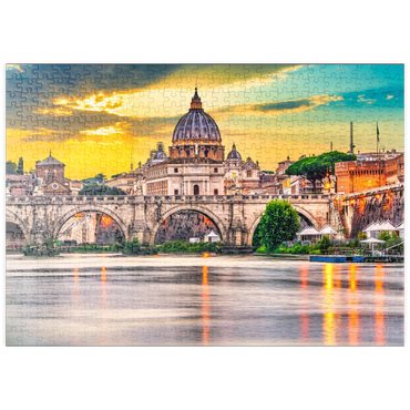 puzzleplate Petersdom und Brücke Ponte Vittorio Emanuele II im Vatikan, Rom, Italien 500 Puzzle