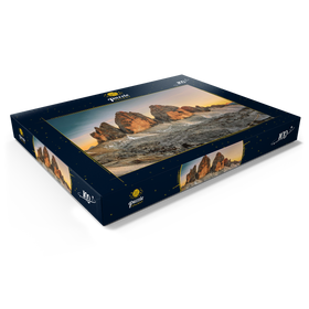 Darstellung des Puzzle Motivs Die Drei Zinnen bei Sonnenuntergang, Toblach, Trentino - Südtirol, Italien - Puzzleteile: 100