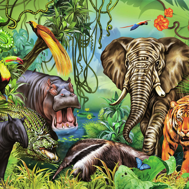 Tiere des Regenwaldes 1000 Puzzle 3D Modell